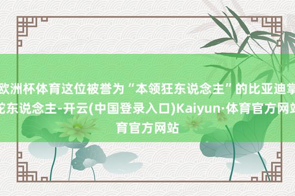 欧洲杯体育这位被誉为“本领狂东说念主”的比亚迪掌舵东说念主-开云(中国登录入口)Kaiyun·体育官方网站