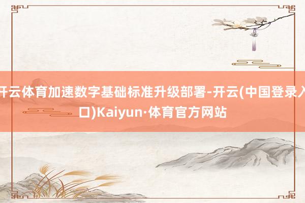 开云体育加速数字基础标准升级部署-开云(中国登录入口)Kaiyun·体育官方网站