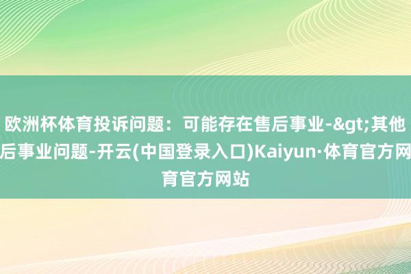 欧洲杯体育投诉问题：可能存在售后事业->其他售后事业问题-开云(中国登录入口)Kaiyun·体育官方网站