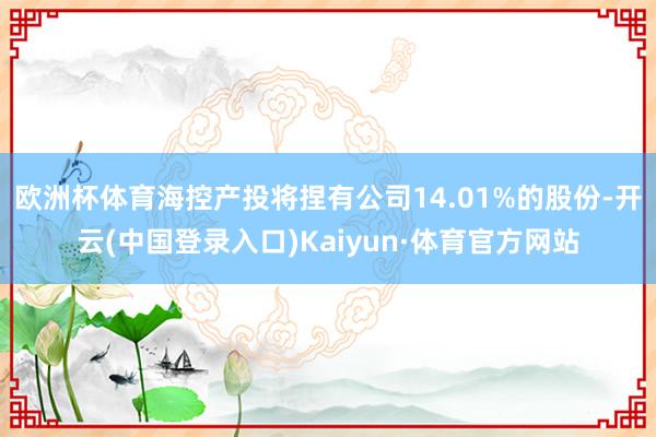 欧洲杯体育海控产投将捏有公司14.01%的股份-开云(中国登录入口)Kaiyun·体育官方网站