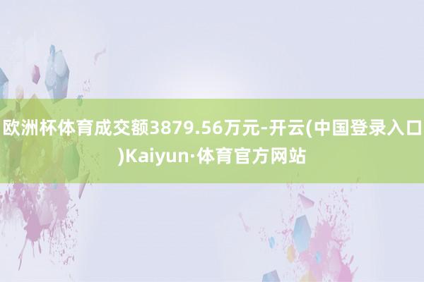 欧洲杯体育成交额3879.56万元-开云(中国登录入口)Kaiyun·体育官方网站