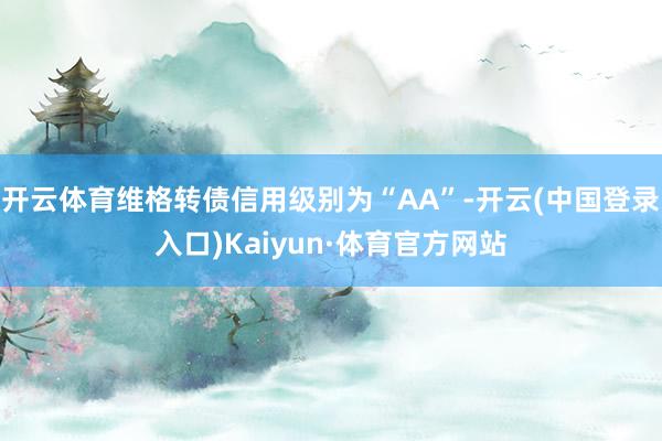 开云体育维格转债信用级别为“AA”-开云(中国登录入口)Kaiyun·体育官方网站