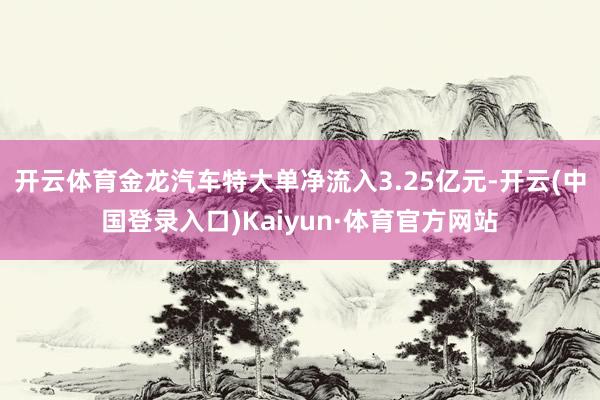 开云体育金龙汽车特大单净流入3.25亿元-开云(中国登录入口)Kaiyun·体育官方网站