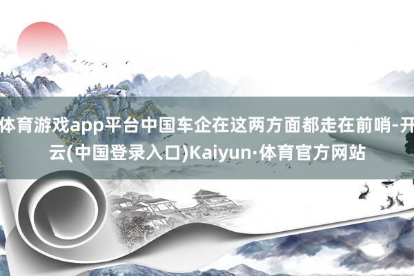 体育游戏app平台中国车企在这两方面都走在前哨-开云(中国登录入口)Kaiyun·体育官方网站