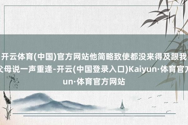 开云体育(中国)官方网站他简略致使都没来得及跟我方的父母说一声重逢-开云(中国登录入口)Kaiyun·体育官方网站